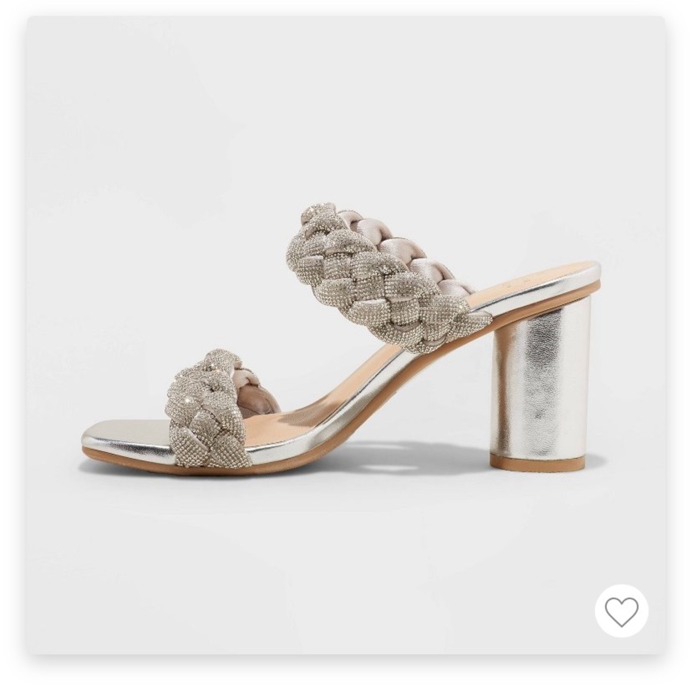 Sold out at Target.   Size 7.5.  Wore for about 3 hours at a wedding.